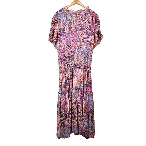 MISA LOS ANGELES Ilya Augusta Batik Tiered Ruffle Chiffon Midi Dress - Picture 6 of 15